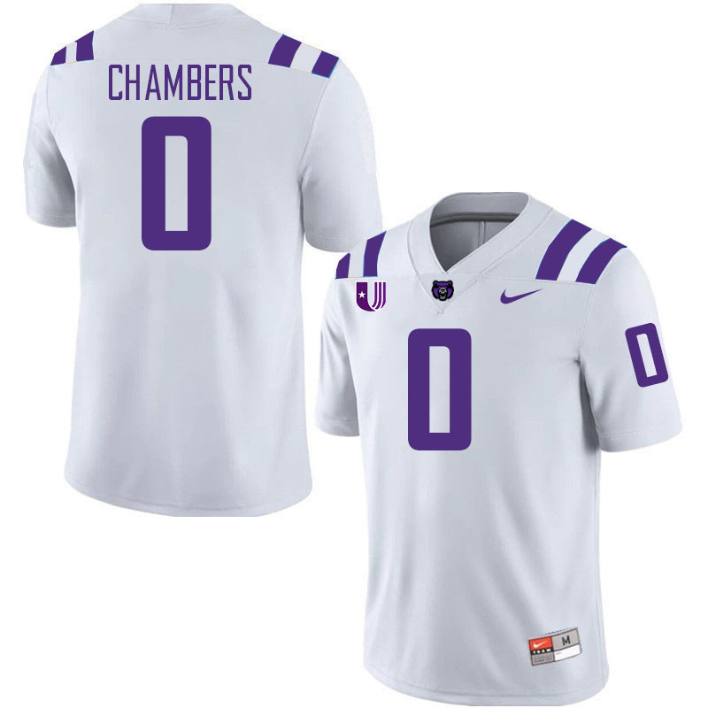 Central Arkansas Bears #0 Landen Chambers College Football Jerseys,Uniforms Stitched-White
